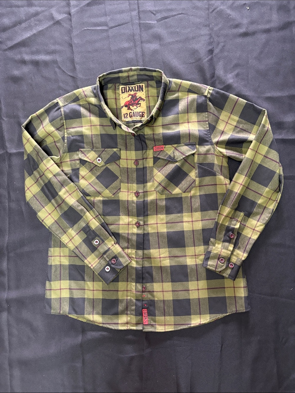 DIXXON Olive & Black Plaid Long-Sleeve Button-Down Shirt